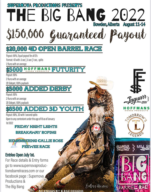 The Big Bang Barrel Racing Futurity, Derby and 4-D